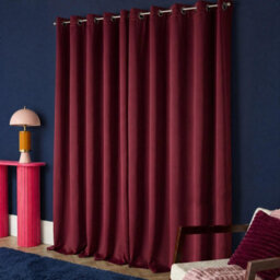 "Ohs Essentials Eyelet Blackout Thermal Curtain Pair, Burgundy - 46 X 54""" - thumbnail 2