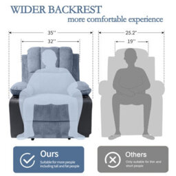 Violhedo Comfortable Massage Recliner Chair With Footrest And Cup Holders - thumbnail 3