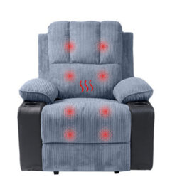 Violhedo Comfortable Massage Recliner Chair With Footrest And Cup Holders - thumbnail 1