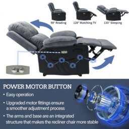 Violhedo Comfortable Massage Recliner Chair With Footrest And Cup Holders - thumbnail 2