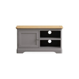 Furniture 48 Ashton Oak And Light Grey Painted Small Tv Cabinet - thumbnail 1
