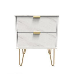 Fuji 2 Drawer Bedside Cabinet In Marble (Ready Assembled) - thumbnail 1