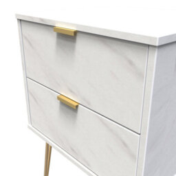 Fuji 2 Drawer Bedside Cabinet In Marble (Ready Assembled) - thumbnail 4