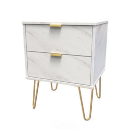 Fuji 2 Drawer Bedside Cabinet In Marble (Ready Assembled) - thumbnail 3