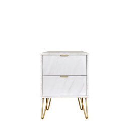 Fuji 2 Drawer Bedside Cabinet In Marble (Ready Assembled) - thumbnail 6