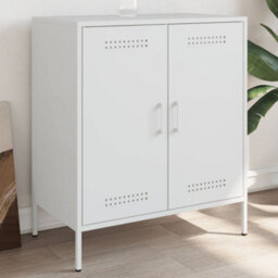 Berkfield Sideboard White 68X39X79 Cm Steel - thumbnail 1