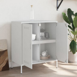 Berkfield Sideboard White 68X39X79 Cm Steel - thumbnail 3