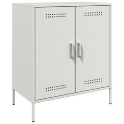 Berkfield Sideboard White 68X39X79 Cm Steel - thumbnail 2