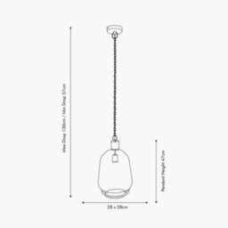 Pacific Lifestyle Fia Clear Glass And Black Nickel Metal Chain Drop Pendant - thumbnail 2