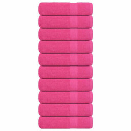 Berkfield Hand Towels 10 Pcs Pink 50X100 Cm 360 Gsm 100% Cotton - thumbnail 1