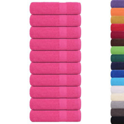 Berkfield Hand Towels 10 Pcs Pink 50X100 Cm 360 Gsm 100% Cotton - thumbnail 2