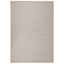 Berkfield Durable Outdoor Flatweave Rug 160X230 Cm Taupe - thumbnail 2