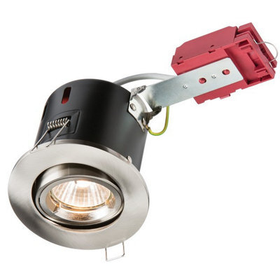 Luminosa Lighting Luminosa Fire-Rated Tilt Downlight Brushed Chrome, 230V 50W Gu10 Ic