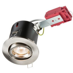 Luminosa Lighting Luminosa Fire-Rated Tilt Downlight Brushed Chrome, 230V 50W Gu10 Ic