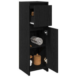 Walplus Bathroom Cabinet Black Oak 30 X 30 X 95 Cm Engineered Wood - thumbnail 3