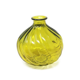 Verano Spanish Ceramics Recycled Glass Ola Yellow Home Décor Small Round Vase (H) 17Cm - thumbnail 1