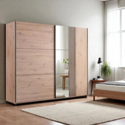 Arte Sintra 250Cm Sliding Wardrobe - Artisan Oak, Bold Storage With Mirror & Modern Detailing - thumbnail 1