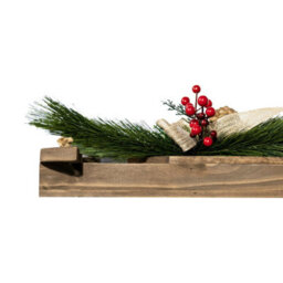 Christmas Tree World 55Cm Brown Decorative Wooden Sled With Gold Bow - thumbnail 6
