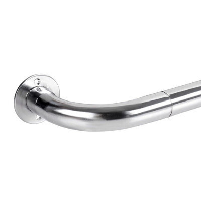 Bedlooms Chrome 28mm Blackout Curtain Pole Adjustable 120-210Cm, Heavy Duty Metal Rod - image 1