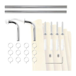 Bedlooms Chrome 28mm Blackout Curtain Pole Adjustable 120-210Cm, Heavy Duty Metal Rod - thumbnail 6