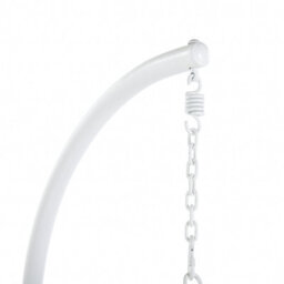 Beliani Hanging Chair With Stand Alba Pe Rattan White - thumbnail 9