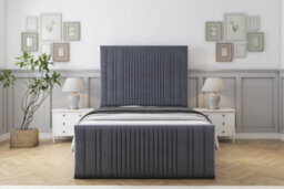 "Sloomy Kingsley Steel Plush Bed Frame With Mattress With 50"" Upholstered Headboard 5' King" - thumbnail 1