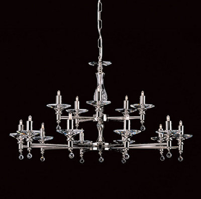 Luminosa Lighting Luminosa San Marino Nickel 15 Arm Chandelier