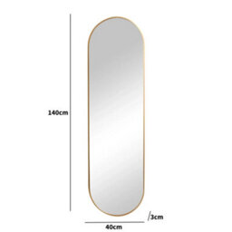 Melody Maison Warm Gold Oval Framed Wall Mirror 140Cm X 40Cm - thumbnail 8