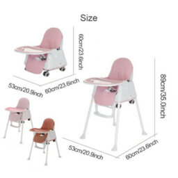 Adjustable 3-In-1 Baby Highchair Infant High Feeding Seat Toddler Table Chair Uk - thumbnail 2