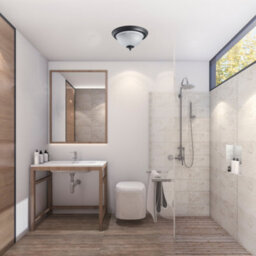 Happy Homewares Traditional Matt Black Ip44 Bathroom Ceiling Light Fitting With Frosted Glass - thumbnail 5