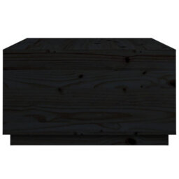 Berkfield Coffee Table Black 80X80X45 Cm Solid Wood Pine - thumbnail 8