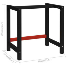 Walplus Work Bench Frame Metal 80X57X79 Cm Black And Red - thumbnail 7