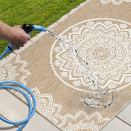 Homeart Outdoor Indoor Rug, Easy Clean, Uv Weather Resistant Rug For Patio, Gardenmandala Natural, Cream,80X150Cm - thumbnail 6