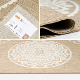 Homeart Outdoor Indoor Rug, Easy Clean, Uv Weather Resistant Rug For Patio, Gardenmandala Natural, Cream,80X150Cm - thumbnail 5