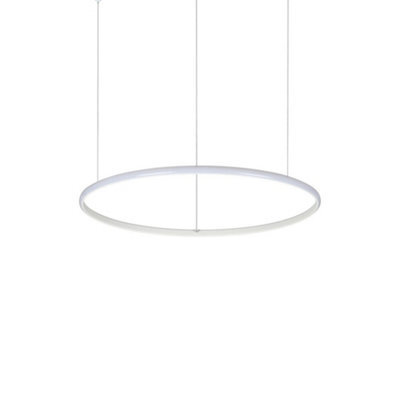 Ideal Lux Luminosa Hulahoop Led Decorative Round Integrated Pendant Light White, 3000K - image 1