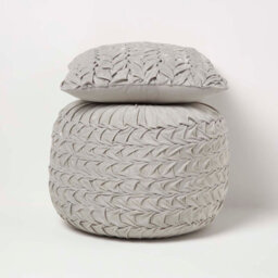 Homescapes Grace Pleated Grey Velvet Cushion - thumbnail 7
