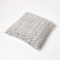 Homescapes Grace Pleated Grey Velvet Cushion - thumbnail 5