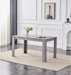 Kosy Koala Dining Table Grey Wood Kitchen Place For 6 Seats, Dining Table Only (Grey H75 X L140 X W80 Cm)