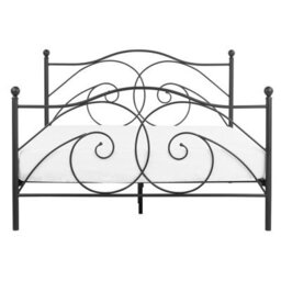 Beliani Bed Metal Dinard 140 X 200 Cm (Eu Double) Black - thumbnail 4