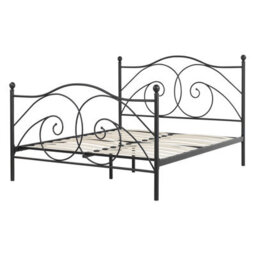 Beliani Bed Metal Dinard 140 X 200 Cm (Eu Double) Black - thumbnail 7