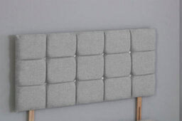 Comfy Deluxe 6Ft Superking 20Inch    Silver Linen Cube Headboard