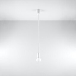 Sollux Lighting Diego Polyvinyl Chloride (Pvc) White 1 Light Classic Pendant Ceiling Light - thumbnail 1