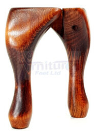L&F Queen Anne Wooden Legs 150mm High Set Of 4 Mahogany Wash Replacement Furniture Feet Chairs Sofas Footstools (Self Fixed) - thumbnail 7