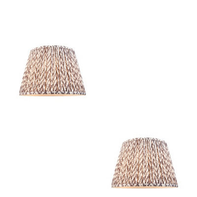 Loops Elegant 2 Pack Of Handcrafted 35Cm Tapered Cylinder Lamp Shades In Pearl Grey Fabric - image 1