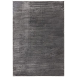Charcoal Plain Striped 11mm Pile Anti-Shed Rug For Bedroom, Dining Room, Stain-Resistant Modern Area Rug-120Cm X 170Cm - thumbnail 1