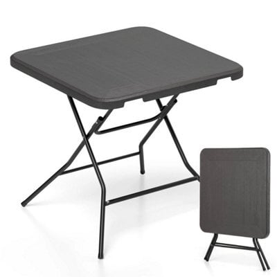 Square Folding Picnic Table 4-Person Patio Dining Table-Black 80 Cm - image 1