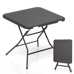 Square Folding Picnic Table 4-Person Patio Dining Table-Black 80 Cm - thumbnail 1
