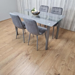 Kosy Koala Dining Table And 4 Chairs Modern Grey Glass Table With 4 Grey Velvet Chairs Dining Room Furniture - thumbnail 6