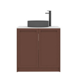 Royal Bathrooms Royal Bathroom Elmore 800mm Terracotta Clay Freestanding Bathroom Vanity Unit 2 Door Plain White Worktop With Art Round Basin - thumbnail 7