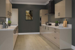 Kitchen Kit Cashmere Gloss Slab Door Boiler Housing Wall Unit Cabinet Soft Close Flatpack - 600X900mm - thumbnail 2